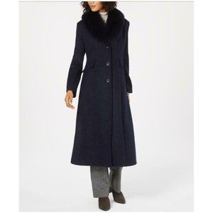 Forecaster Fox-Fur-Collar Maxi Reefer Coat Choose Size